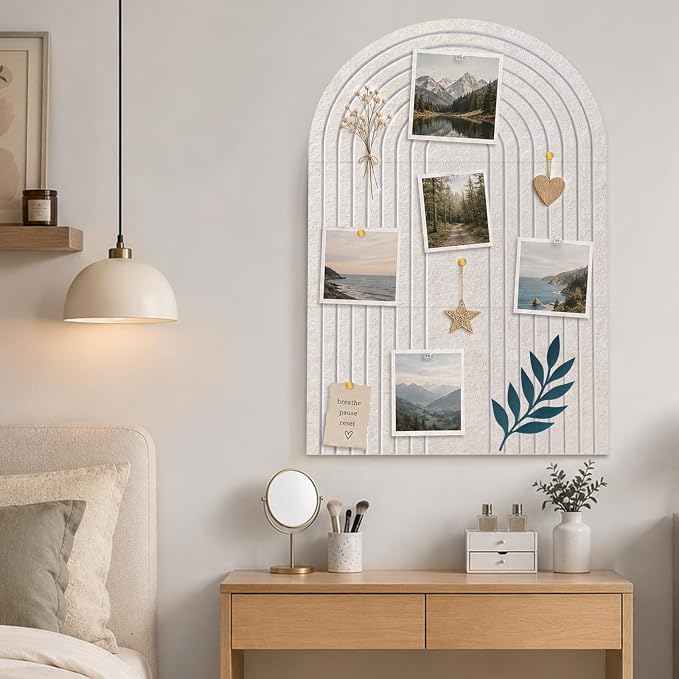 Large Arched Felt Bulletin Board, Stylish Sized 36" x 24" Cork Board Alternative - Image 7