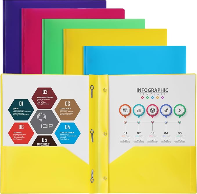 Mr. Pen- Plastic Folders with Pockets and Prongs, 15 Pack, Letter Size | Pocket - Image 7