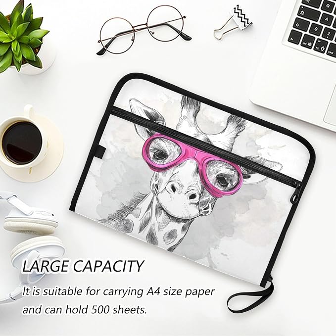 Giraffe with Goggles Accordion File Organizer Expanding Document Folder with 13 - Image 6