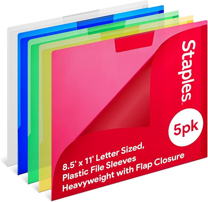 Staples Poly Project Jackets, Letter Size, Durable Poly Construction by Staples