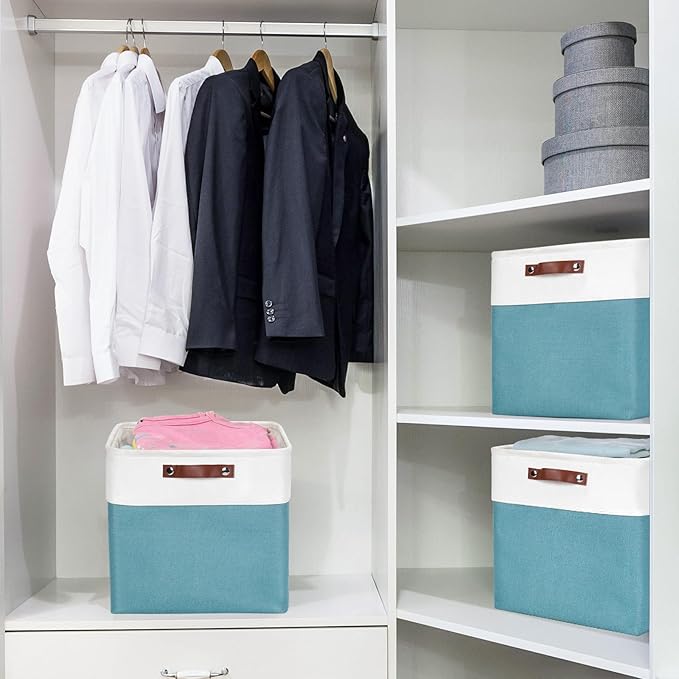 Bagnizer 13x13 Cube Storage Bins, Collapsible Fabric Storage Box, 4 Pack Closet - Image 2