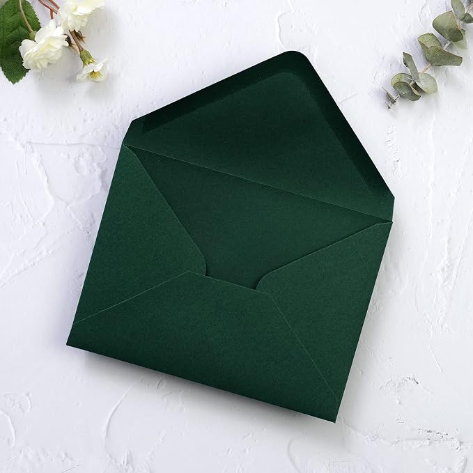 PONATIA 50 Pack A1 Envelopes, 3 5/8 x 5 1/8 Inches Emerald Green Envelopes - Image 2