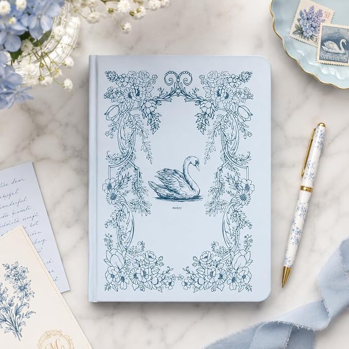 Pearhead Hardcover Journal Notebook 6x8 – Blue Swan College-Ruled Writing - Image 5