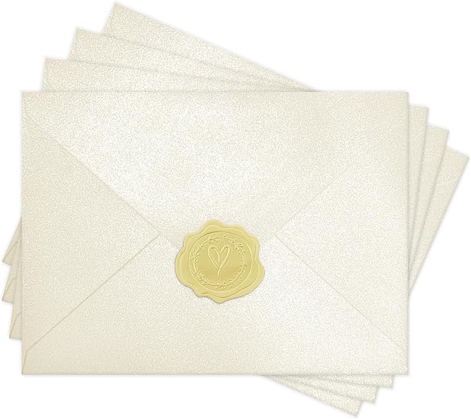50 PCS 4x6 Pearl Ivory Envelopes by YINUOYOUJIA