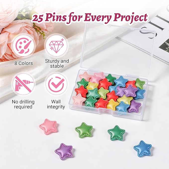25 Pcs Decorative Thumb Tacks, Cute Decorative Push Pins - Image 2