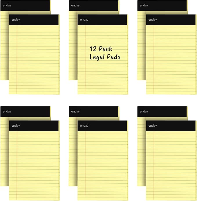 Emraw Jr. Legal pad, Small Note Pads Legal Ruled Writing Pad. Perforated Edge. by ENDAY