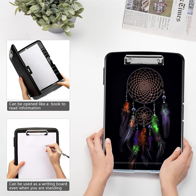 Clipboard with Storage, High Capacity Dreamcatcher 02 Storage Clipboard 9.5x14 - Image 4