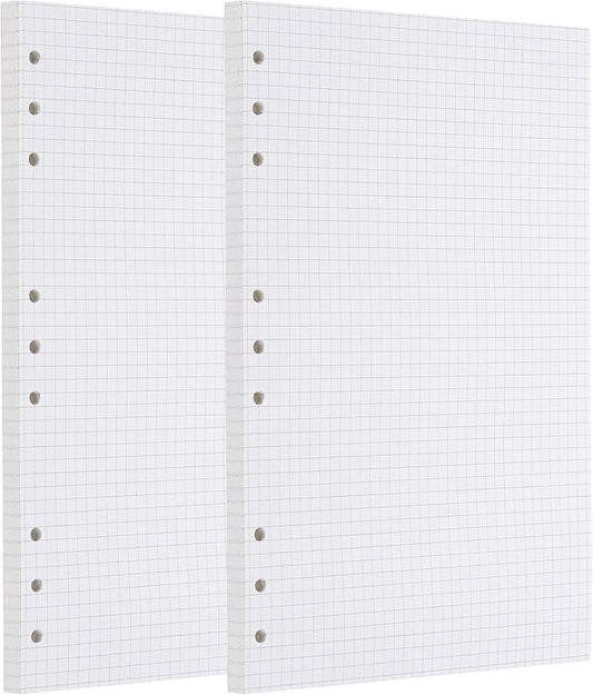 PATIKIL Grid Refill Paper 9-Ring Binder Loose Leaf Planner Filler Paper Planner Inserts, 160 Sheets/320 Pages, Lined-DeskLoop Office