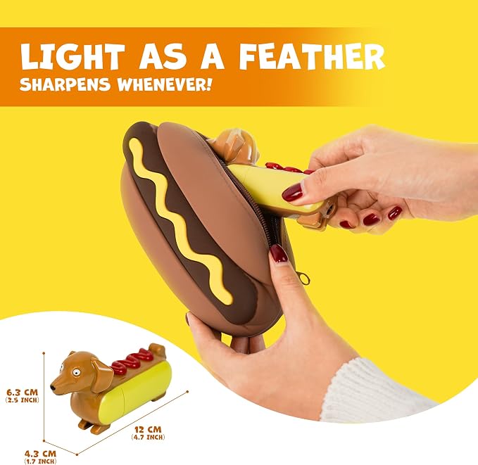Yobro Mini Pencil Sharpener for Gifts, Novelty Hotdog Desktop Sharpener - Image 3