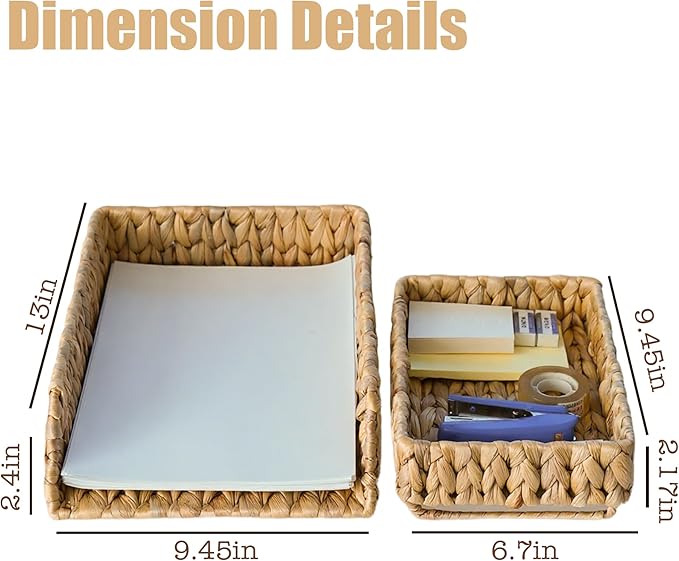PINXIURY Woven Water Hyacinth Paper Organizer - Image 2