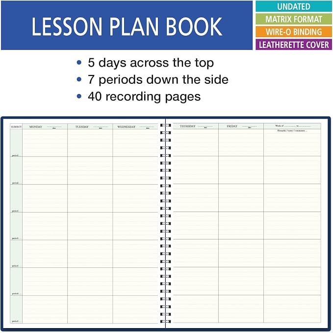 Elan Publishing Company 7 Period Teacher Lesson Plan; Days Horizontally Across - Image 2