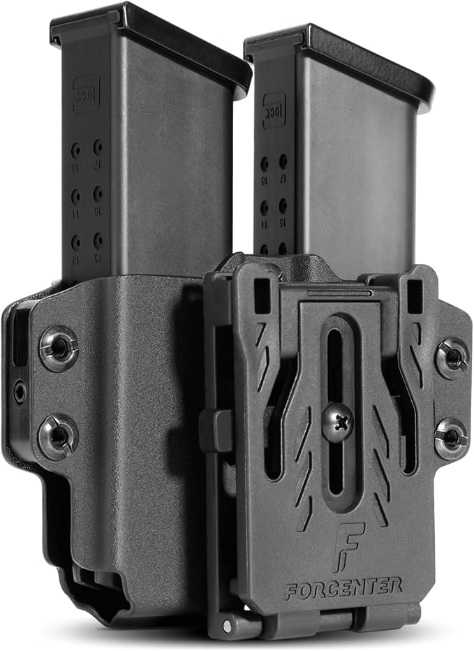 Kydex Magazine Holder, Forcenter OWB Double Magazine Pouch, Universal Magazine by Forcenter