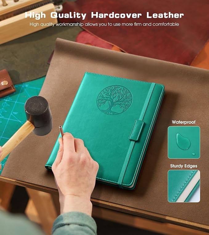 Biuwory A5 Leather Journal Notebook, 140 Lined Pages, Hardcover 5.7"×8.3" | - Image 3