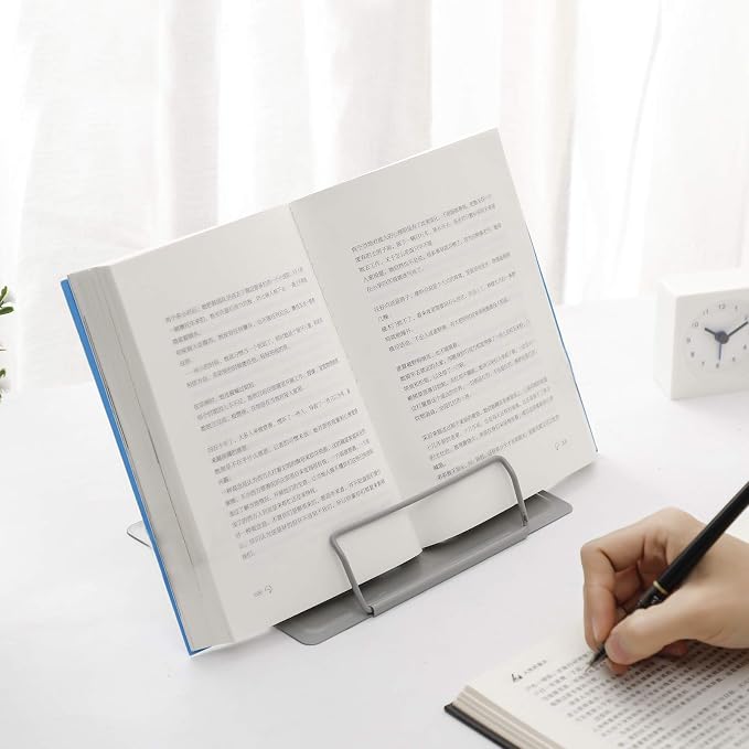 MSDADA Desk Book Stand Metal Reading Rest Book Holder Angle Adjustable Stand - Image 6