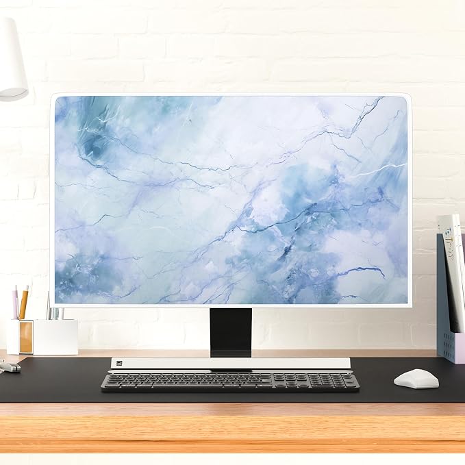 Baocicco Fashion Haze Blue Marble Screen TV Cover Cover 70 Inch Waterproof Full - Image 4