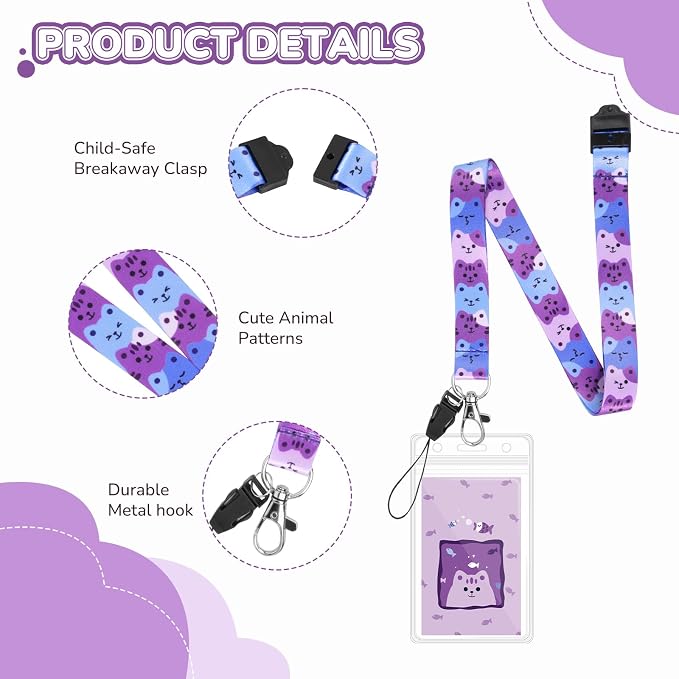 8-Pack Asssorted Cute Cartoon Lanyards - Image 2