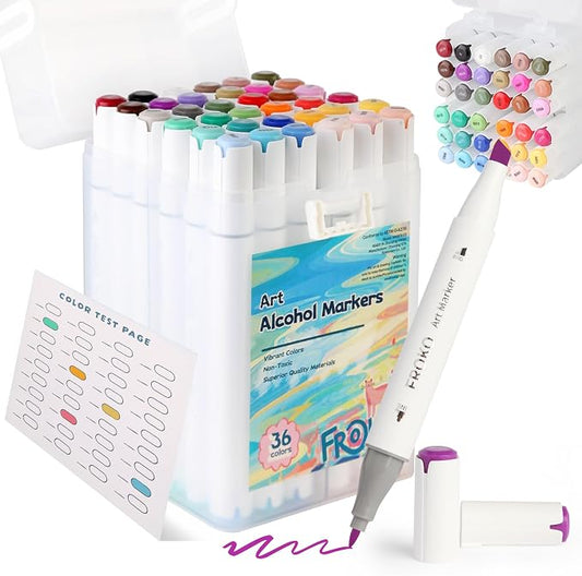 FROKO Alcohol Markers, 36 Colors Dual Tip Art Markers by FROKO