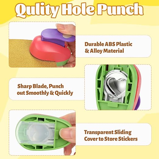 6 Pcs Colorful Craft Hole Punch - Image 3