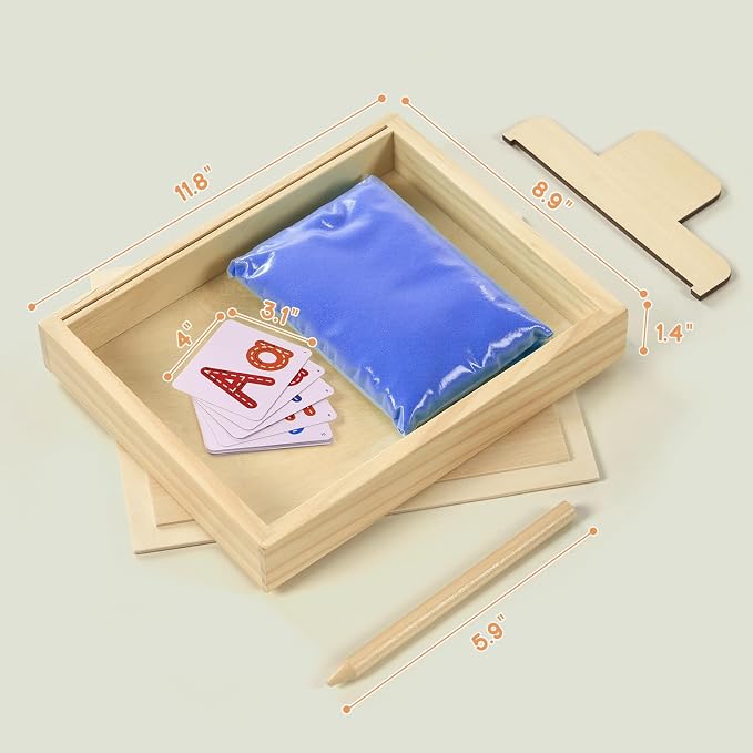 Montessori Sand Tray for Kids, Writing Play Sand Tray - Image 6