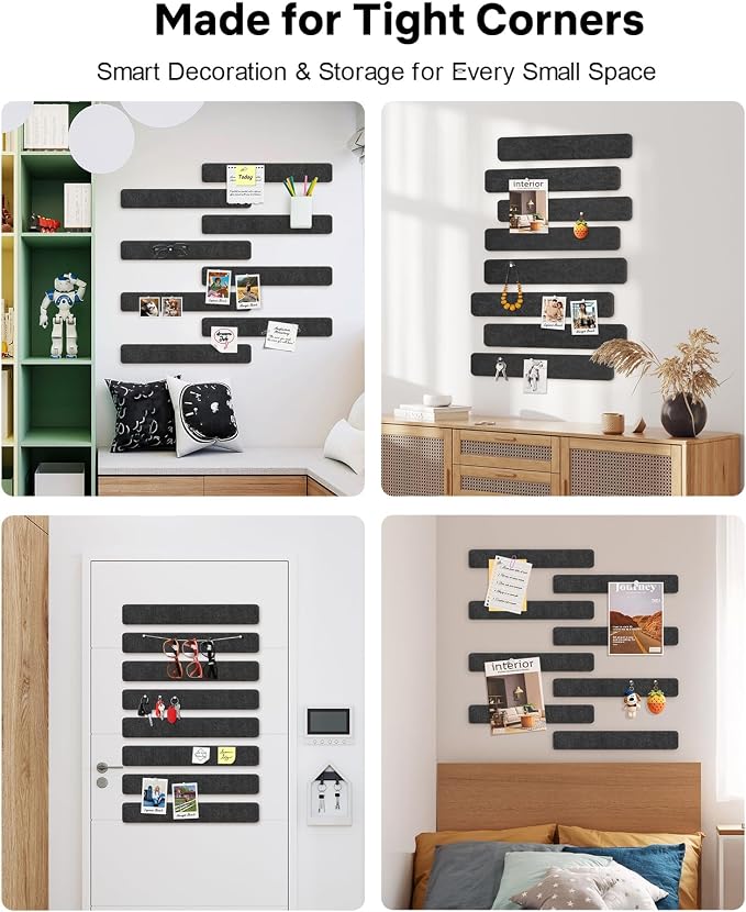 Small Cork Bulletin Board Tiles, Felt Wall Decor and Office Desk Accessories - Image 7
