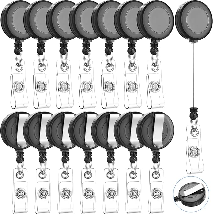 Zonon 100 Pcs Retractable Badge Reel Clips ID Card Holder Reel by Zonon