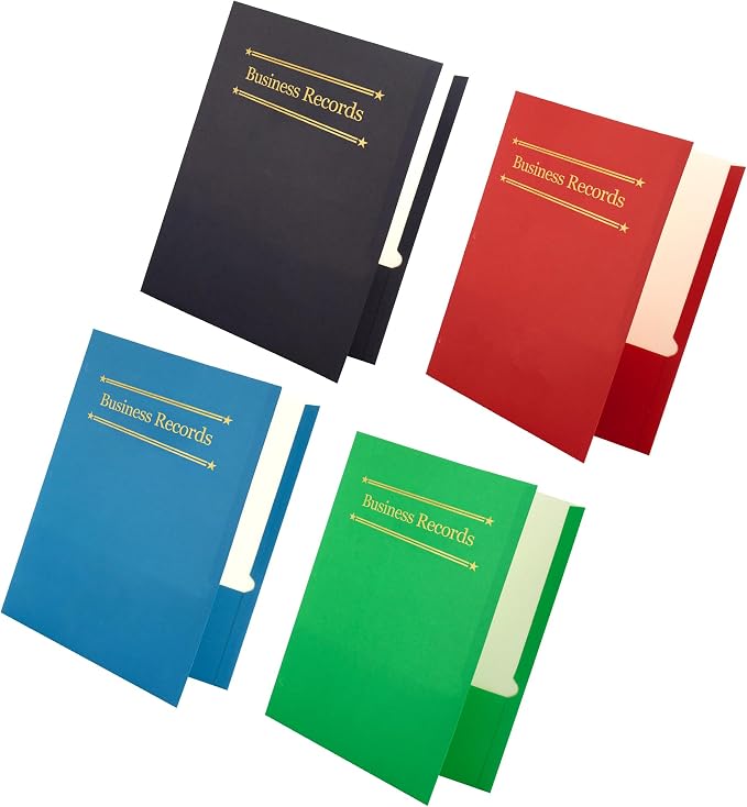 Business Records Folder, 3 Hole Punched Document Folder by Custom