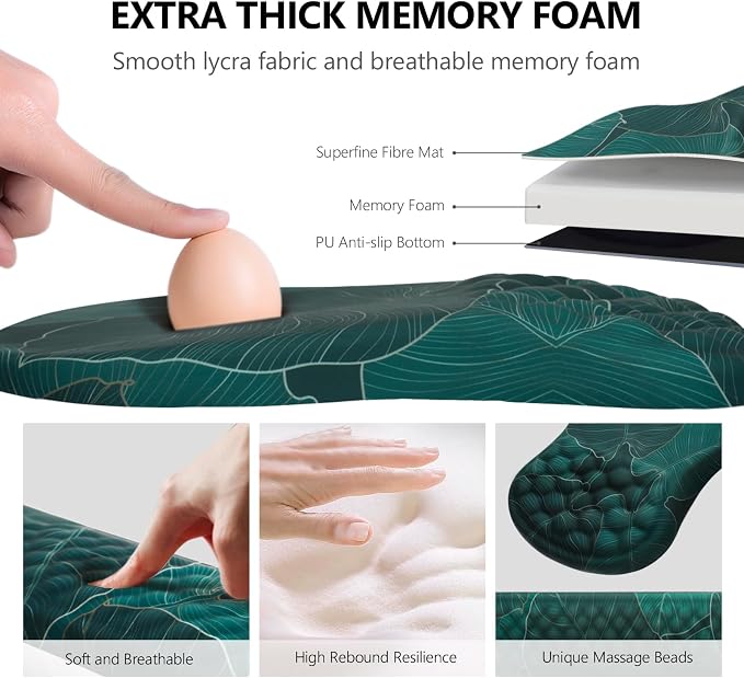 Ergonomic Mouse Pad with Wrist Support and Keyboard Wrist Rest Set | Memory - Image 3