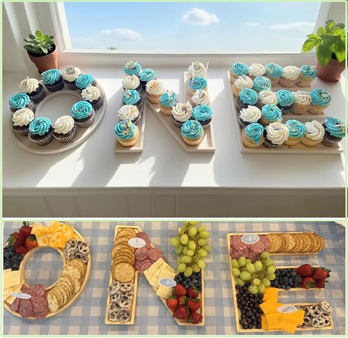 Baby Shower Charcuterie Letter “ONE” 3PCS Fillable Letter Trays - Image 3