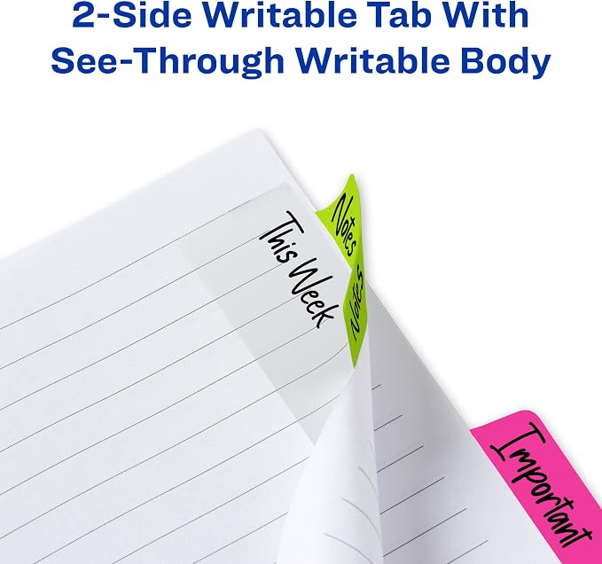 Avery Multiuse Ultra Tabs, 2-Side Writable, Neon Pink/Green/Orange, 24 - Image 5