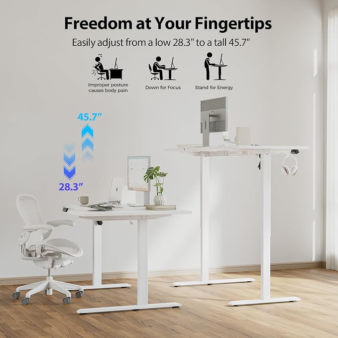 Agilestic Electric Standing Desk, L-Shaped 59 Inches Height Adjustable Desk - Image 6