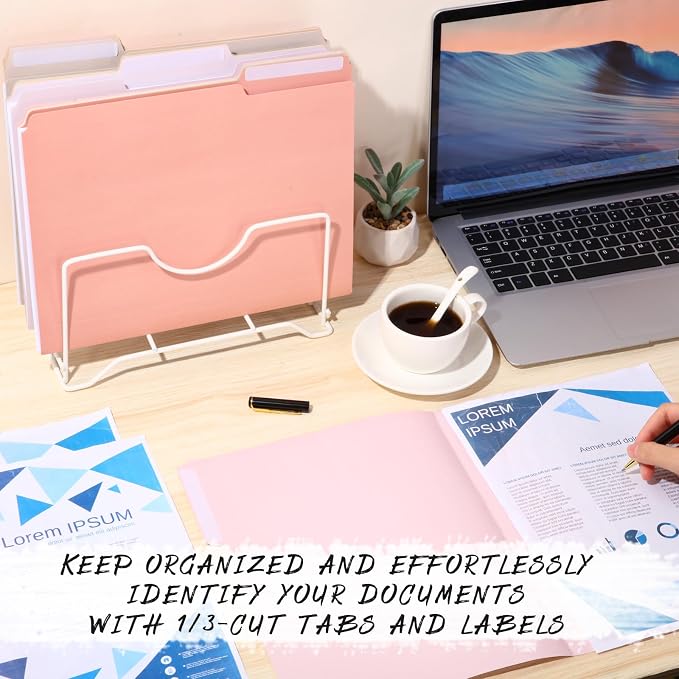 96 Pcs File Folders 9.5x11.6 Inch Manilla Folders Letter Size - Image 4
