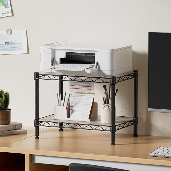 SINGAYE 2 Small Shelves Kitchen Storage Shelf Wire Shelving Unit Metal Shelf - Image 8