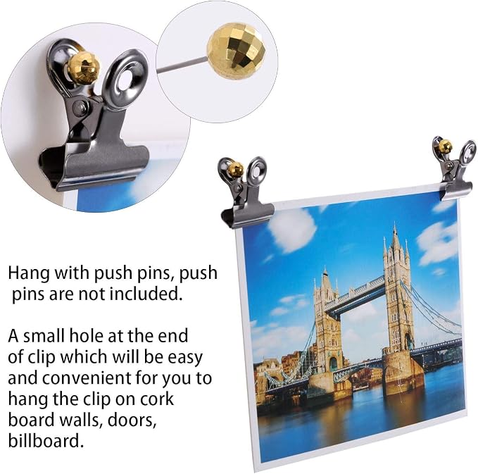 XMHF 72Pcs Mini Bulldog Clip, Photo Wall Decoration, Home and Office Decoration - Image 4