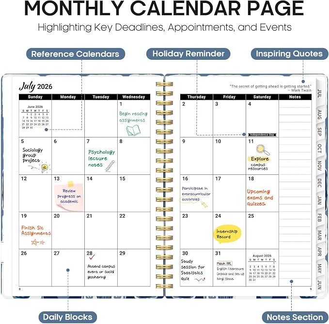 Planner 2026-2027, Academic Year Monthly and Weekly Calendar Planner, Jul 2026 - Image 2