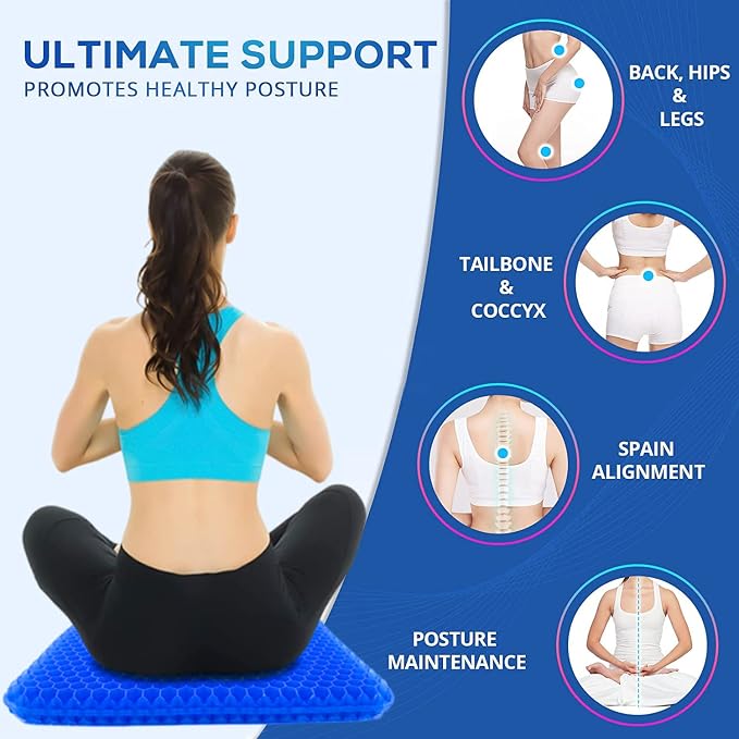 Gel Seat Cushion for Long Sitting Pressure Relief - Image 5