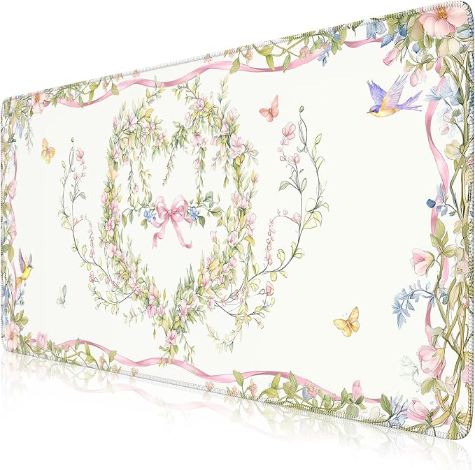 iCasso Desk Matt for Desktop, Cute Desk Pad White, Anti-Slip Large Gaming by iCasso