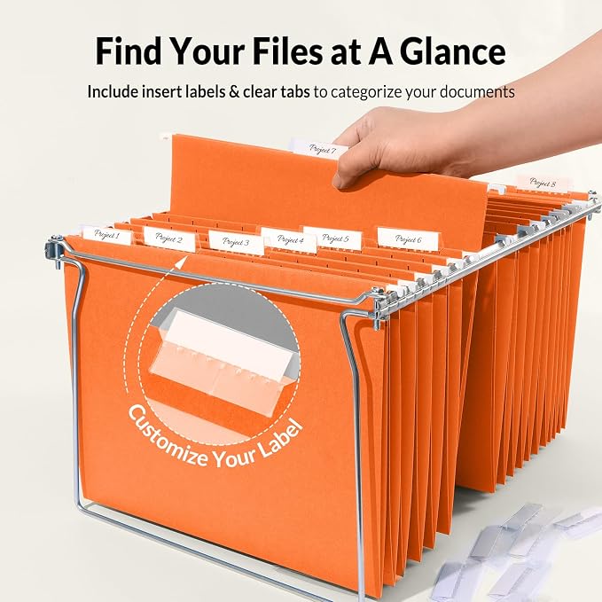 SUNEE Hanging File Folders, 25 Pack Letter Size Hanging File Folders - Image 2