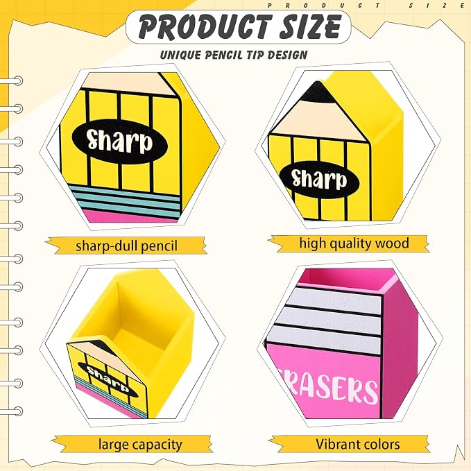 Gilprop 3 Pcs Back to School Sharp and Dull Pencil Holder - Image 3
