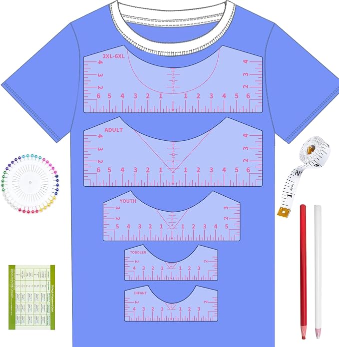 5Pack Tshirt Ruler Guide for Vinyl Alignment, T Shirt Rulers to Center Designs - Image 8