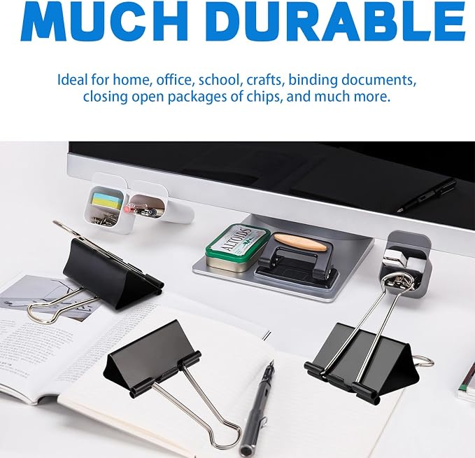 50 Pack Extra Large Binder Clips 2.4 Inch, Upgrade Large Binder Clips Big Paper - Image 3