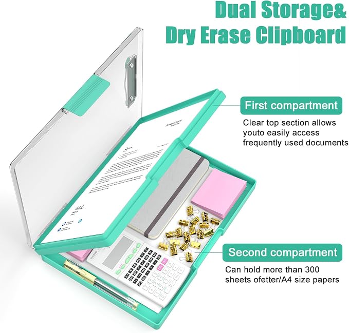 Hongri Clipboard with Storage, Heavy Duty with Dual Compartment, Smooth Writing - Image 4