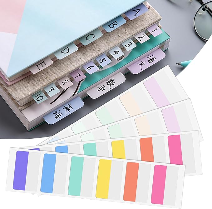 Imeepa 240 PCS Sticky Index Tabs, 12 Colors Page Markers | Writable & - Image 3
