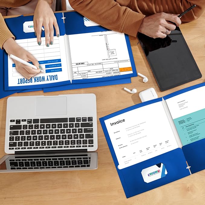 BIBRADAA® 100 Packs Blue Paper Folders - Image 5
