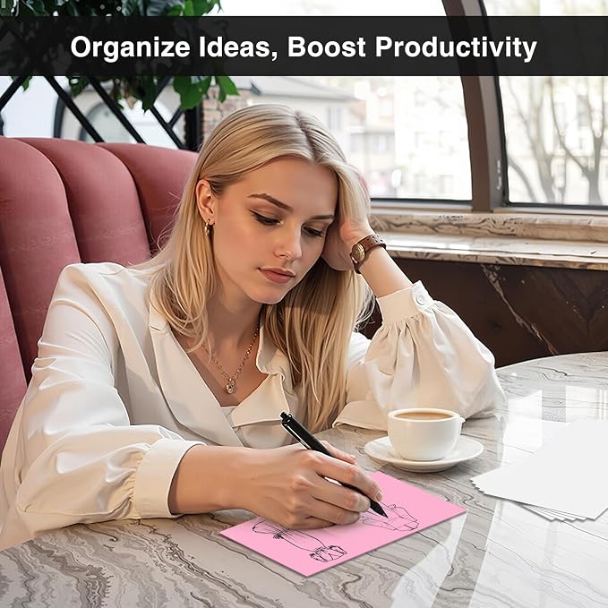 300 Count Blank Index Cards 3x5 Inch Pink Flash Cards Colored Cardstock - Image 3