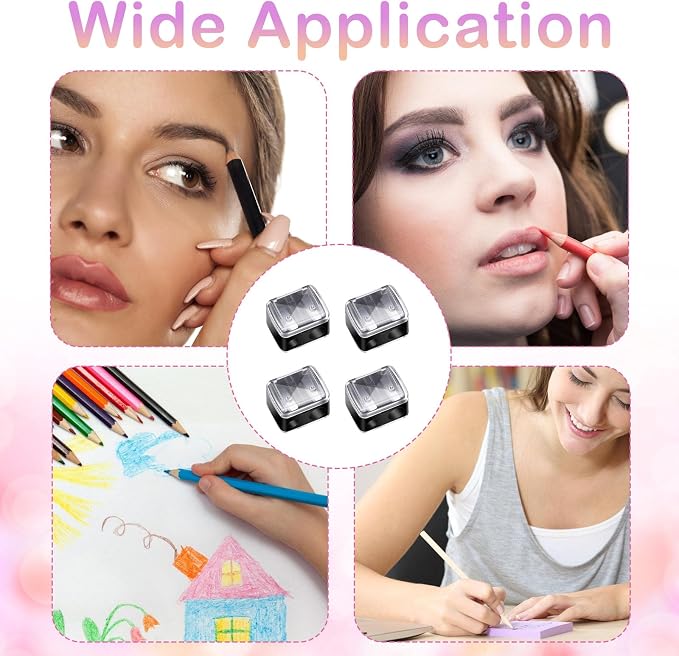 Makeup Pencil Sharpener, 4 Pack Dual Hole Cosmetic Pencil Sharpener - Image 7