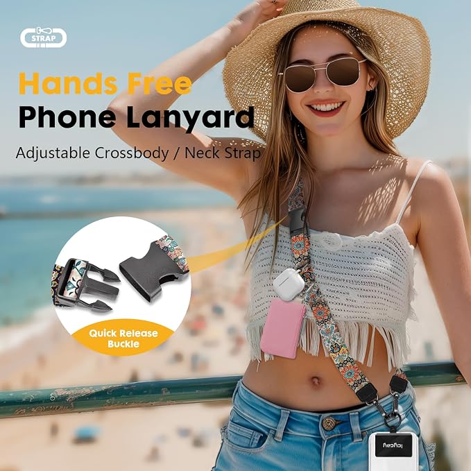 Icycay Phone Lanyard Crossbody, Boho Cell Phone Strap - Image 2