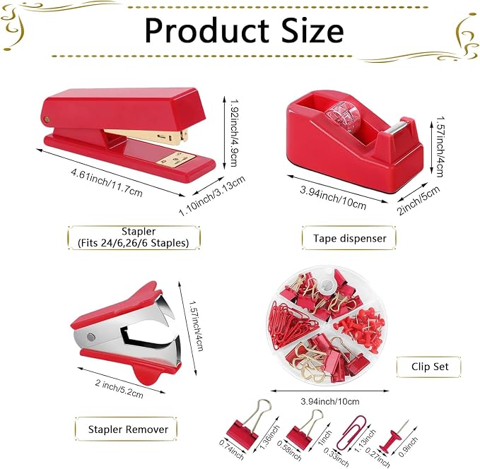 Office Supplies, Stapler and Tape Dispenser Set - Image 5