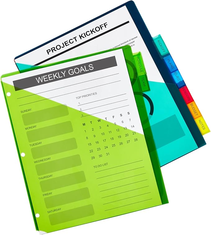 Avery Dividers for 3 Ring Binders, 8-Tab Sets, Two-Pocket Plastic Binder - Image 2