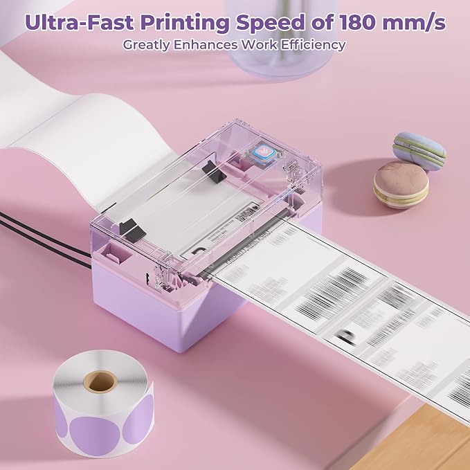 MUNBYN Bluetooth Thermal Label Printer, 130B Wireless 4x6 Shipping Label Printer for Shipping Packages Small Business Office or Home, Compatible with iPhone Android iPad Windows macOS Chrome Etsy eBay-DeskLoop Office