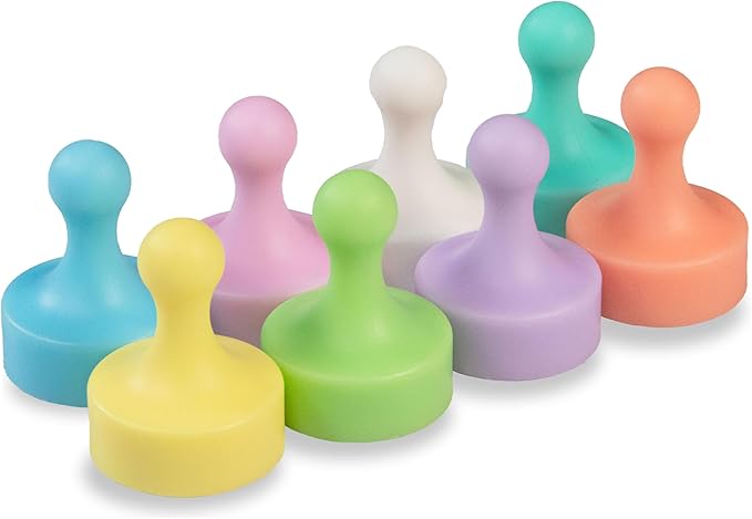 GLASSBOARD STUDIO Powerful Neodymium Magnets, Pawn-Shaped - Strong Fridge/Refrigerator and Whiteboard Magnet, Ideal for Office, Kitchen, Crafts - Rare Earth, Heavy Duty (8, Pastel Multi-Color)-DeskLoop Office